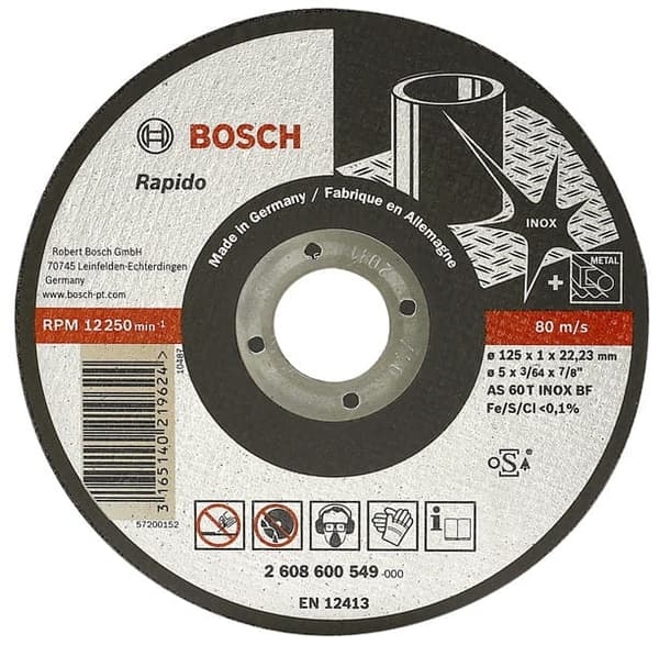 BOSCH METALSKIVE 230 mm x 2,0 mm x 22 mm EKSPERT TIL INOX RAPIDO
