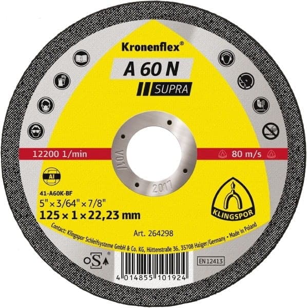 KLINGSPOR ALUMINIUMSKÆRESKIVE 125 mm x 1,0 mm x 22,2 mm A60N Supra