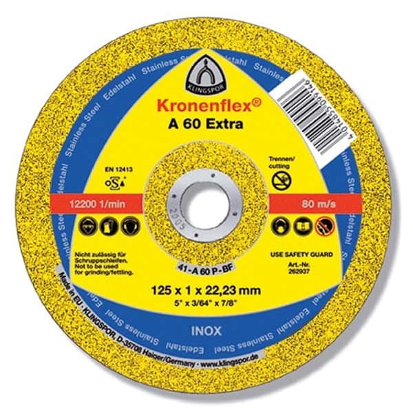 KLINGSPOR METALSKÆRESKIVE 125 mm x 1,0 mm x 22,2 mm A60 Ekstra