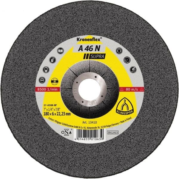 KLINGSPOR METALSLIBESKIVE 125 mm x 6,0 mm x 22,2 mm A46N Supra ALUMINIUM.