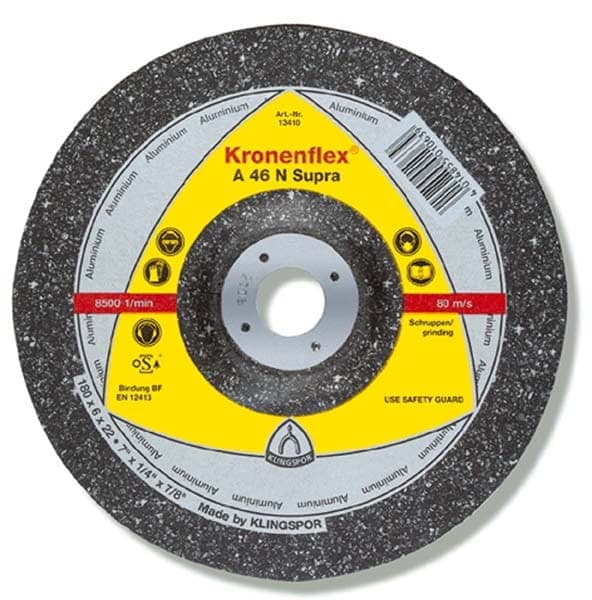 KLINGSPOR METALSLIBESKIVE 125 mm x 6,0 mm x 22,2 mm A46N Supra ALUMINIUM.