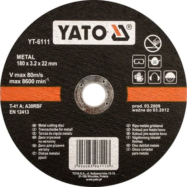 YATO METALSKÆRESKIVE 125x1,2x22mm 5923