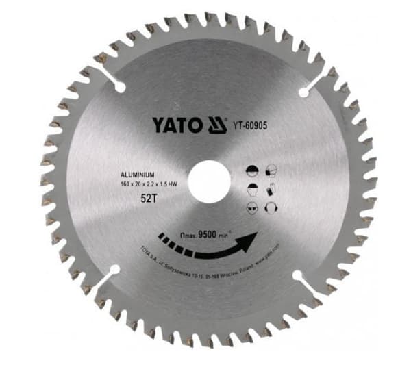 YATO RUNDSAV TIL ALUMINIUM 180 x 20 mm 60-TAND 60907