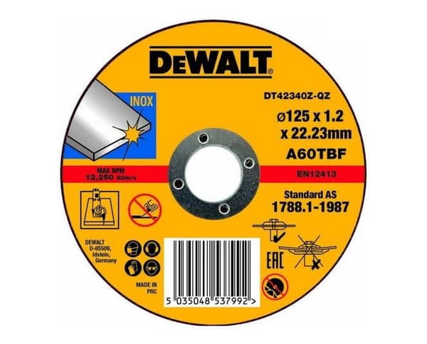 DEWALT METALSKÆRESKIVE 125 x 1,2 x 22,2 mm INOX