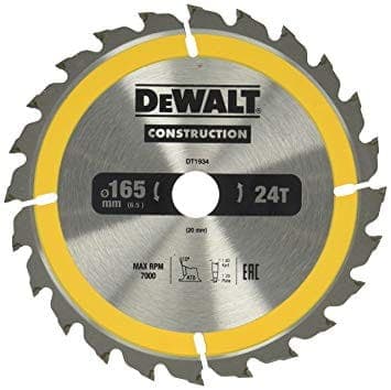 DEWALT SKIVESAV 165x20mmx24z