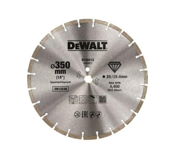 DEWALT TIMANTTITERÄ 350x25.4mm SEGMENTOITU