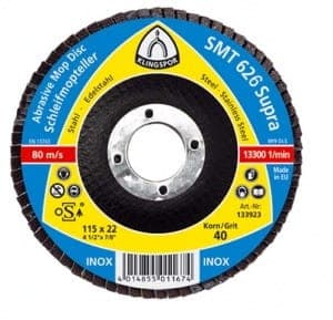 KLINGSPOR FLAP HJUL KONKVERS SMT626 SUPRA 125mm gr. 40