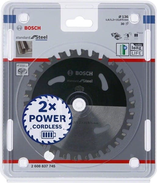BOSCH SAV STANDARD STÅL 136x15,875x30z ACCU