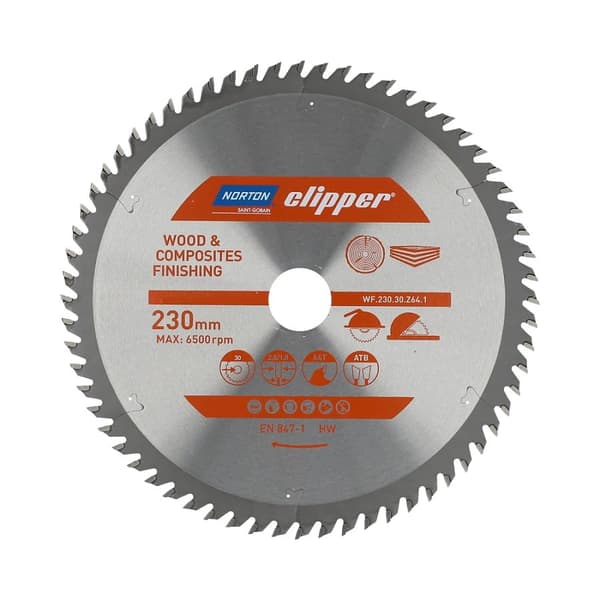 NORTON RUNDSAV 230 mm x 30 mm x 64 oz TRÆ & KOMPOSITER ATB (2,8 / 1,8)