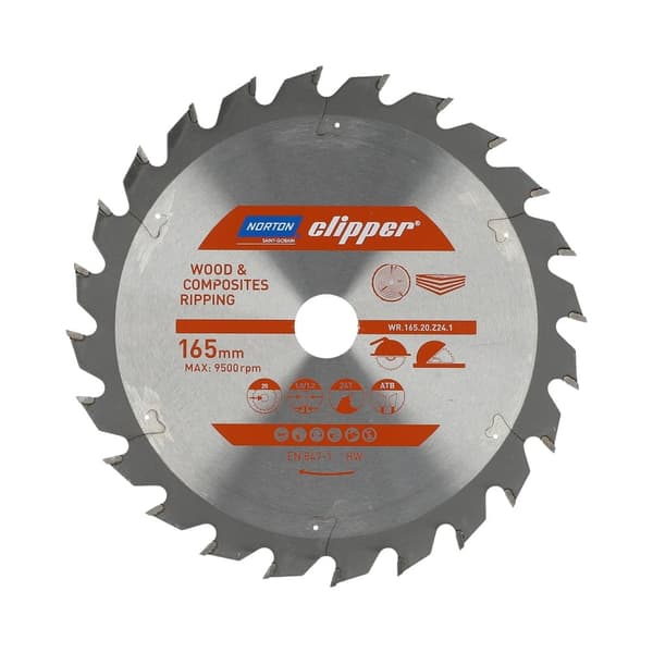 NORTON CIRKELSÅG 165 mm x 20 mm x 24 oz TRÄ OCH KOMPOSITER ATB (1,8 / 1,2)