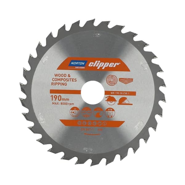 NORTON CIRKELSÅG 190 mm x 30 mm x 30 oz TRÄ OCH KOMPOSITER ATB (2,8 / 1,8)