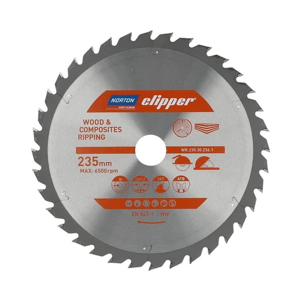 NORTON RUNDSAV 235 mm x 30 mm x 36 unser TRÆ & KOMPOSITER ATB (2,8 / 1,8)
