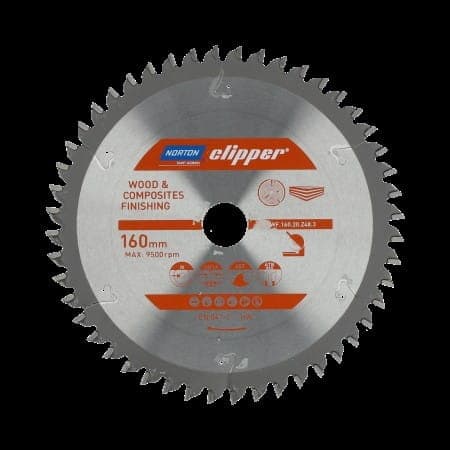 NORTON PYÖRÖSAHA 260 mm x 30 mm x 48 oz PUU JA KOMPOSIITTIT ATB Neg (2.6 / 1.8)