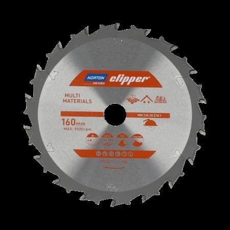 NORTON RUNDSAV 160 mm x 20 mm x 16 oz MULTIMATERIALER NEDRIVNING (3,0/2,0)