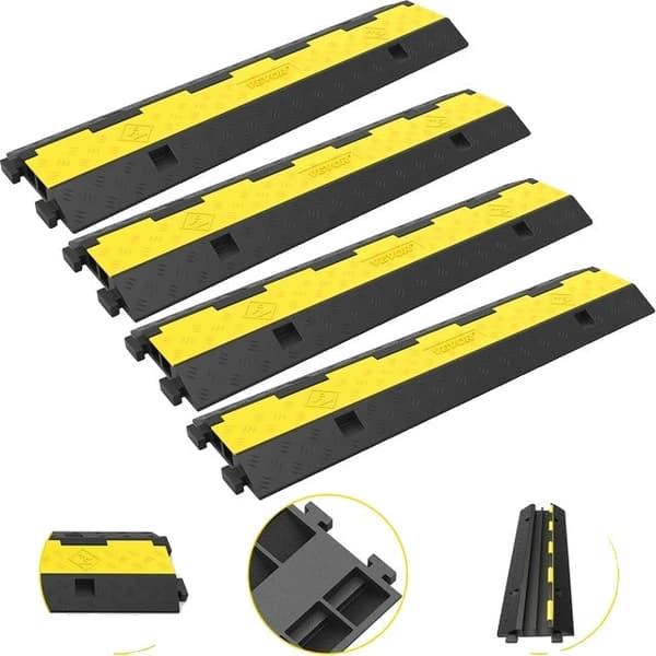 Kabelbeskyttelsesrampe, beskyttende, indkørselsgummi, 5PCS