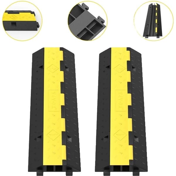 Kabelbeskyttelsesrampe, beskyttende, indkørselsgummi, 5PCS