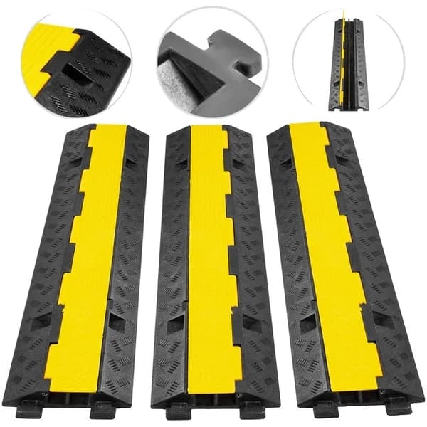 Kabelbeskyttelsesrampe, beskyttende, indkørselsgummi, 5PCS