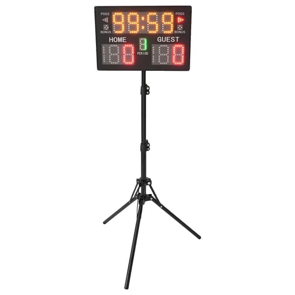 Racetimer Scoreboard, Justerbart Stativ, LED-display,Svart
