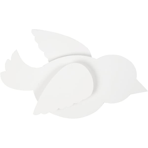 Pappersfigurer - Fåglar i Set - L: 25 cm - Vit - 100 st