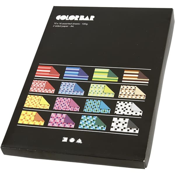 Colorbar - Mönstrat papper - A4 21x30 cm - 100 g - 160 ark