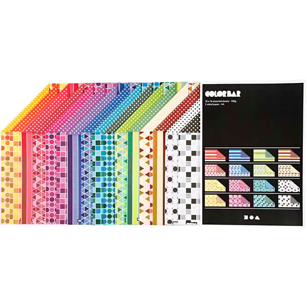 Colorbar - Mönstrat papper - A4 21x30 cm - 100 g - 160 ark
