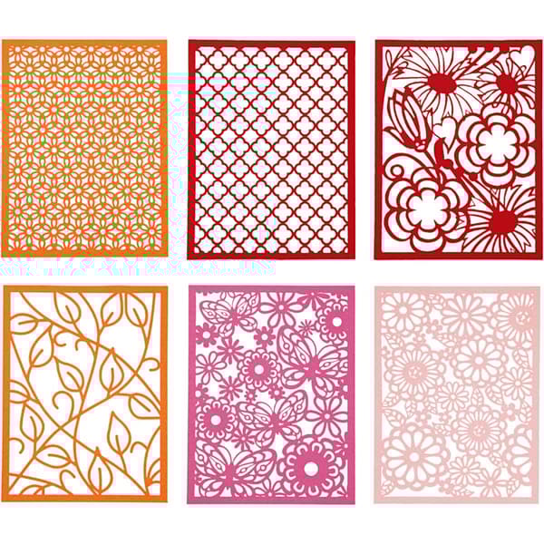 Spetskartong i block - A6 - Orange - Rosa - 24 ark