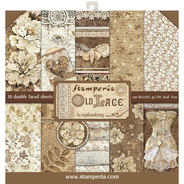 Paper Pad Stamperia - Old Lace - 12x12 Tum