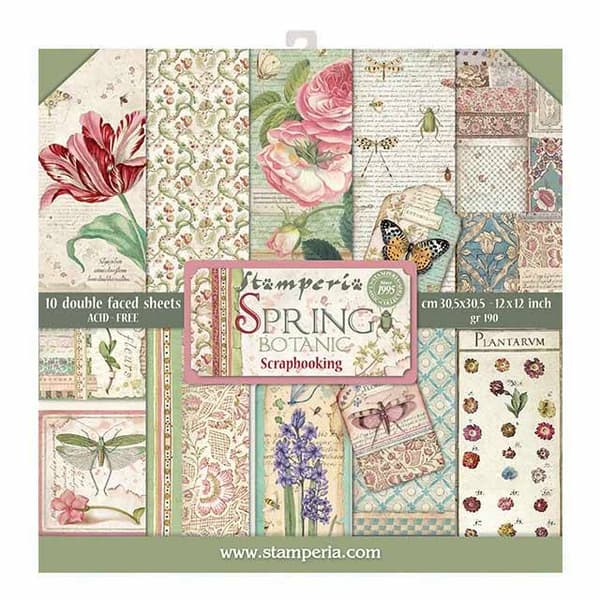 Paper Pad Stamperia - Spring Botanic - 12x12 Tum