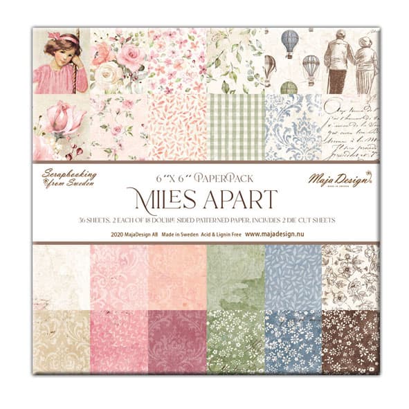 Paper Pad 6"x6" Maja Design - Miles Apart - 36 ark