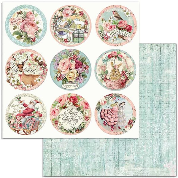 Paper Pack Stamperia 8x8 - Pink Christmas