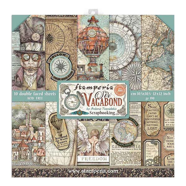 Paper Pad Stamperia - Sir Vagabond - 12x12 Tum