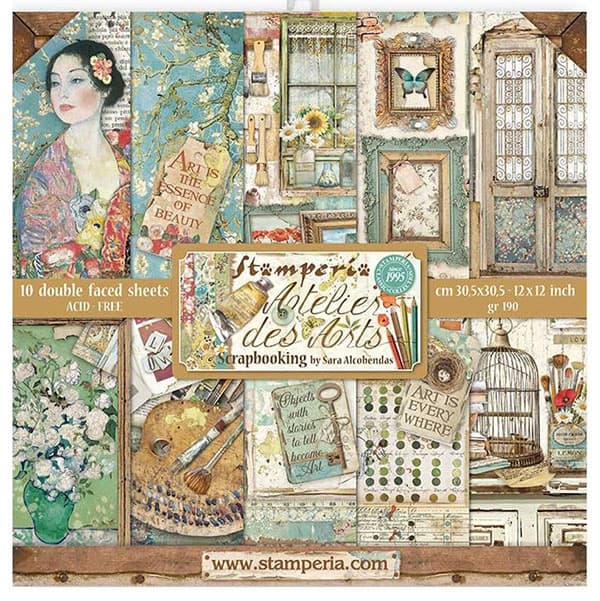 Paper Pad Stamperia - Atelier des Arts - 12x12 Tum