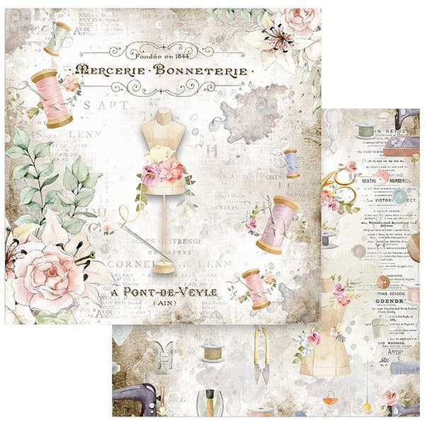 Paper Pad Stamperia - Threads - 12x12 Tum