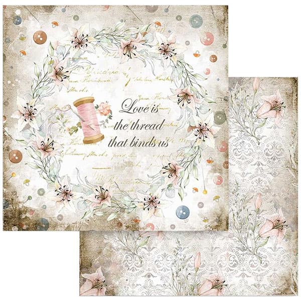 Paper Pad Stamperia - Threads - 12x12 Tum