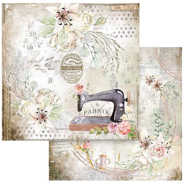 Paper Pad Stamperia - Threads - 12x12 Tum
