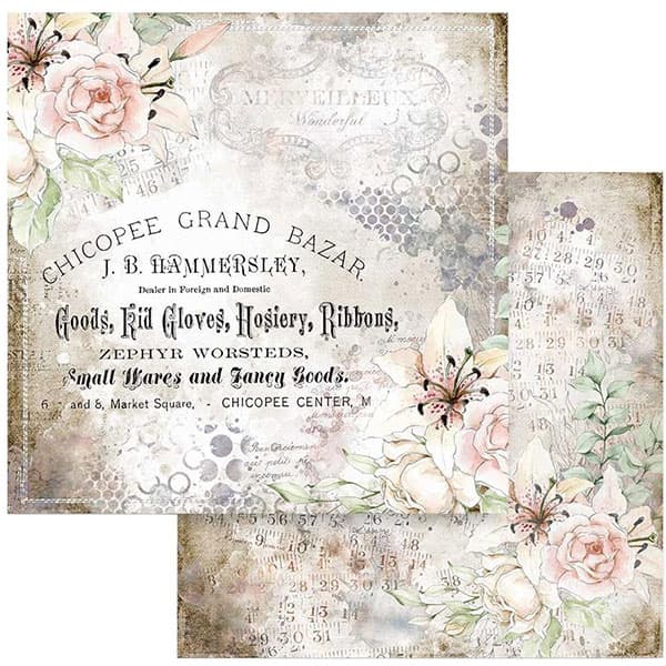 Paper Pad Stamperia - Threads - 12x12 Tum