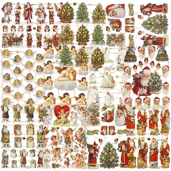 Bokmärken Storpack - Vintage Julmotiv - 16,5x23,5 cm - 30 ark