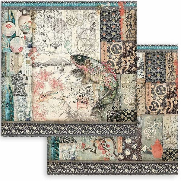 Paper Pad Stamperia - Sir Vagabond in Japan - 12x12 Tum