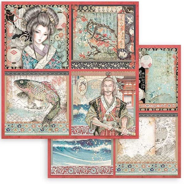 Paper Pad Stamperia - Sir Vagabond in Japan - 12x12 Tum
