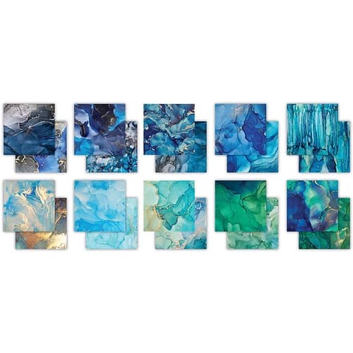 Paper Pad 12x12 - Craft Consortium - Ink Drops Ocean