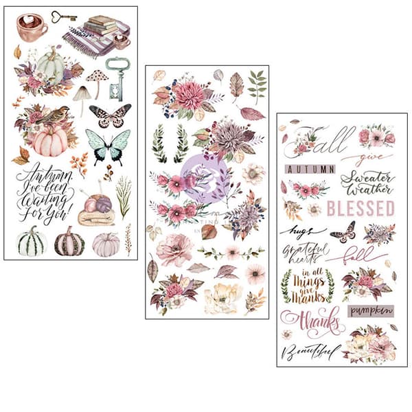 Rub Ons Prima - Hello Pink Autumn 15 x 30 cm - 3 ark