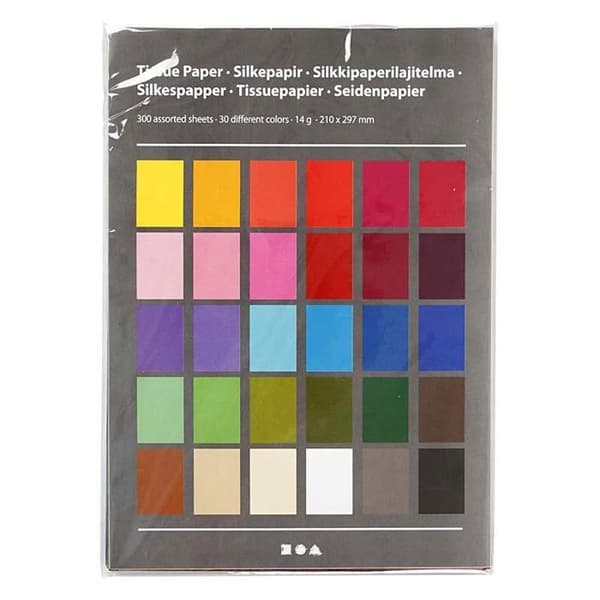 Silkpapper - Multihäftig - A4 21 x 29,7 cm - 300 ark - Scrapbooking och korttillverkning