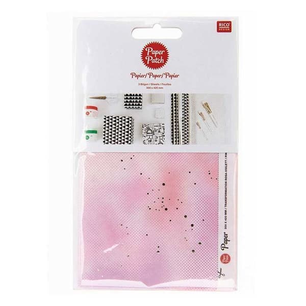 Oskärpa lapppapper - Rosa &amp; Lila - 30 x 42 cm