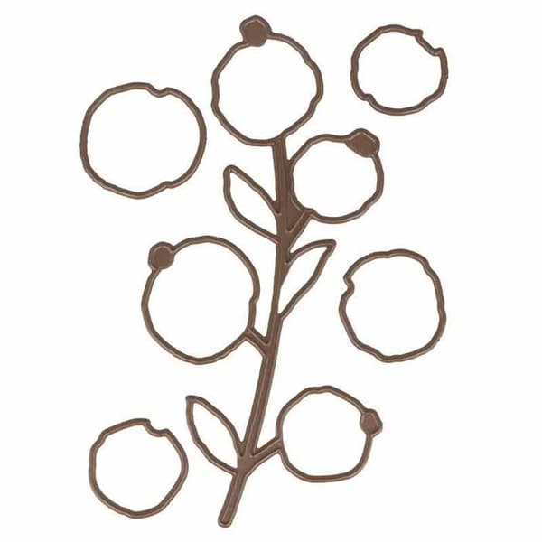 Skärform - ARTEMIO - Gren och bär - 13 x 5,5 cm - 5 st - Naturliga färger