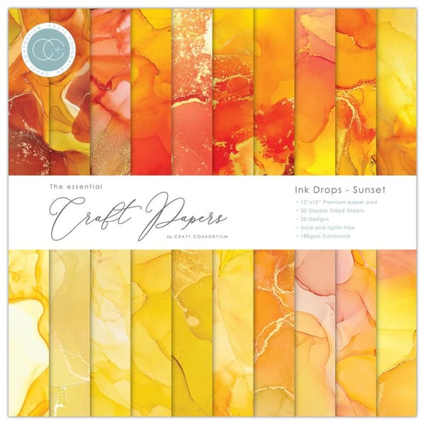 Paper Pad 12x12 - Craft Consortium - Drops Sunset