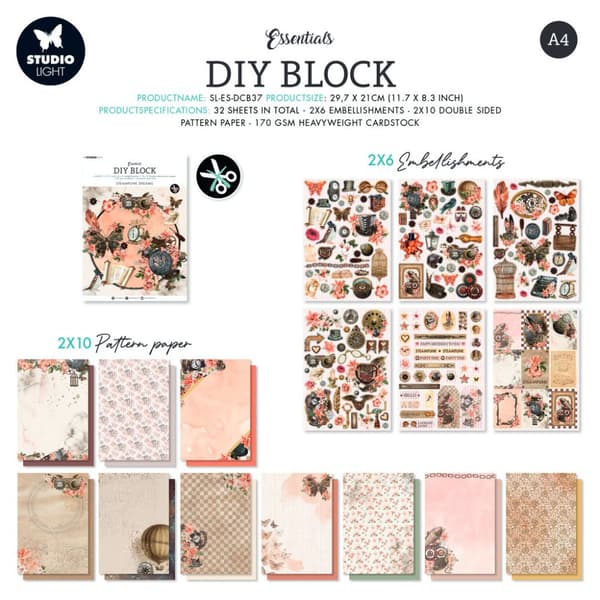 Paper Pad A4 - DIY Block Studio Light - Steampunk Dreams