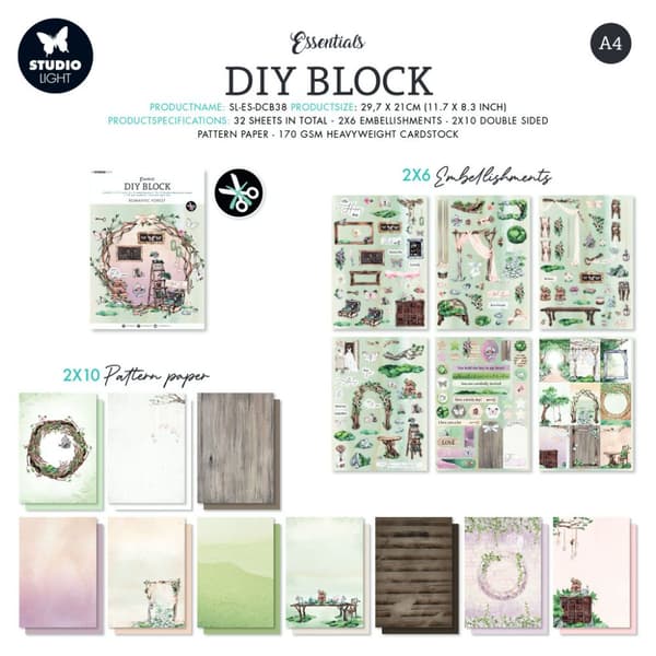Paper Pad A4 - DIY Block Studio Light - Romantic Forest