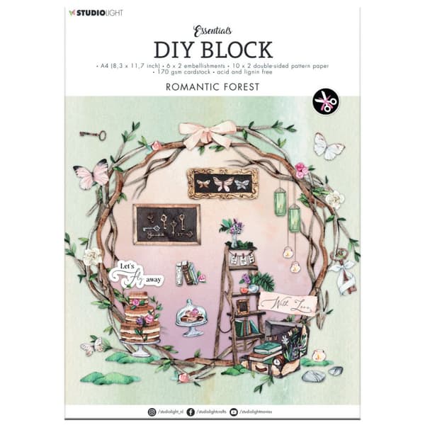 Paper Pad A4 - DIY Block Studio Light - Romantic Forest