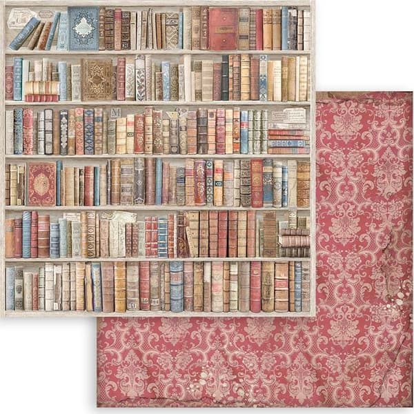 Paper Pad Stamperia - Vintage Library Backgrounds - 12x12 Tum