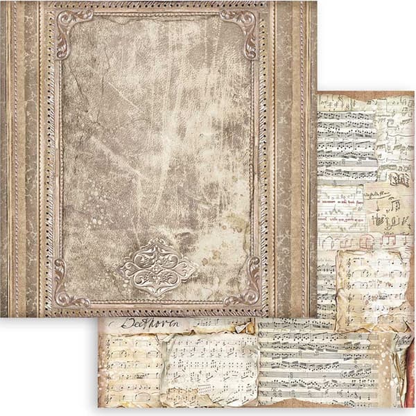 Paper Pad Stamperia - Vintage Library Backgrounds - 12x12 Tum